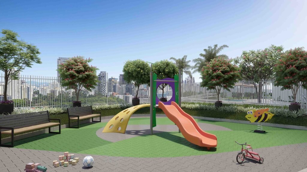 Playground com piso emborrachado